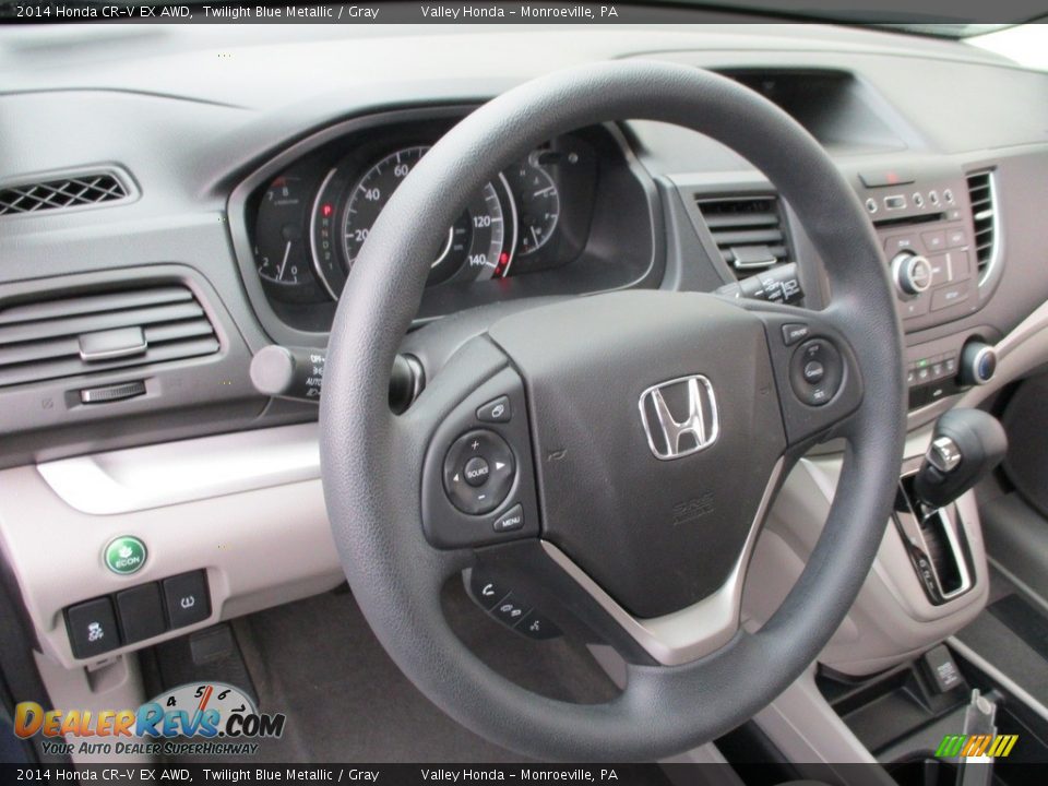 2014 Honda CR-V EX AWD Twilight Blue Metallic / Gray Photo #14