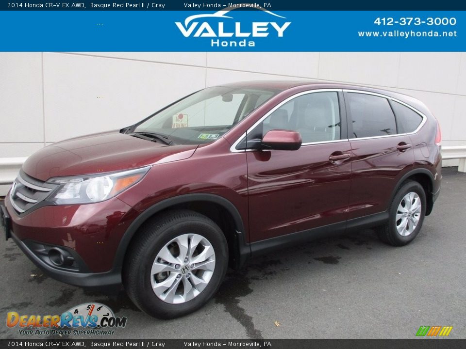 2014 Honda CR-V EX AWD Basque Red Pearl II / Gray Photo #1