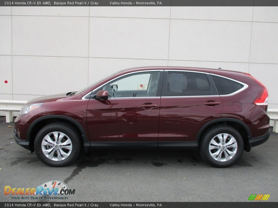 2014 Honda CR-V EX AWD Basque Red Pearl II / Gray Photo #2