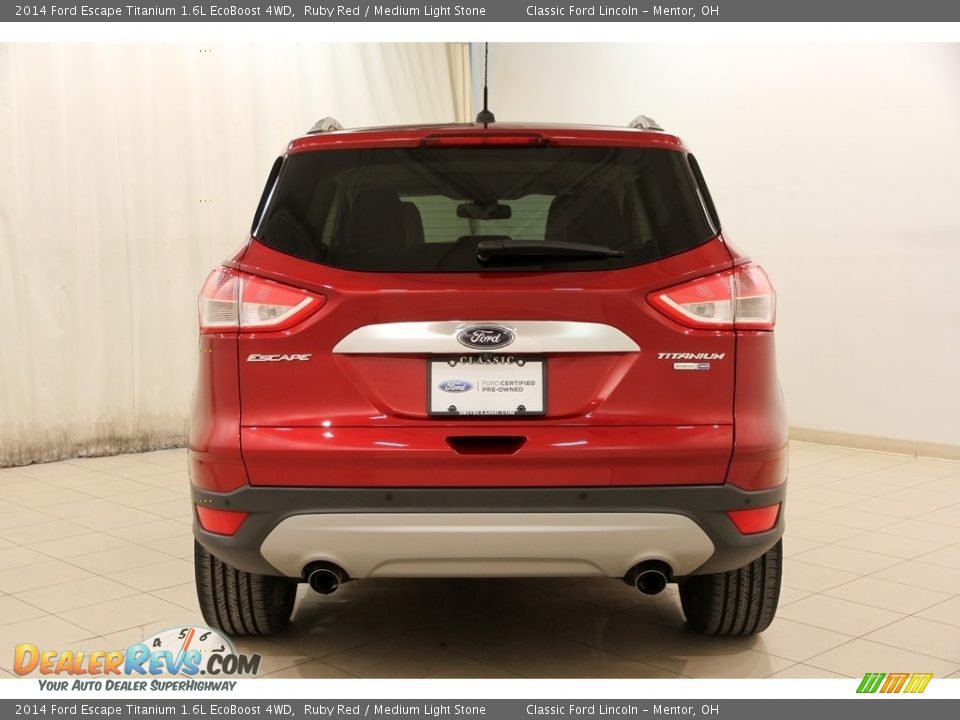 2014 Ford Escape Titanium 1.6L EcoBoost 4WD Ruby Red / Medium Light Stone Photo #17