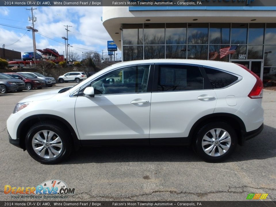 2014 Honda CR-V EX AWD White Diamond Pearl / Beige Photo #2