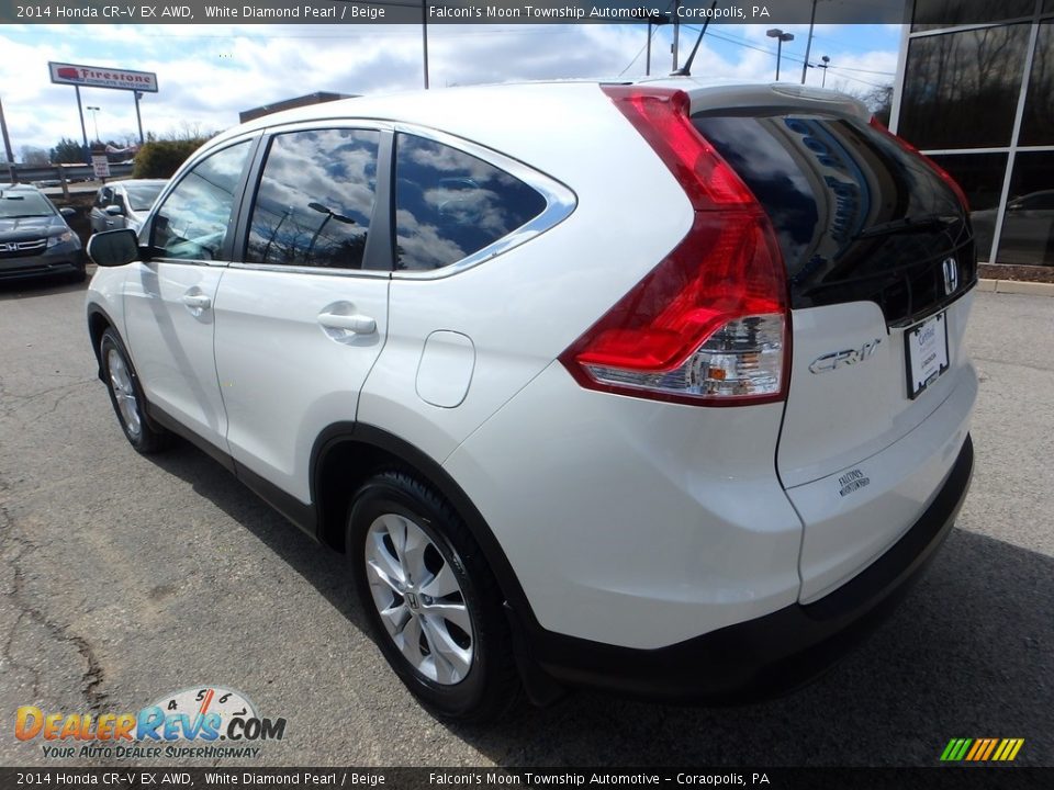 2014 Honda CR-V EX AWD White Diamond Pearl / Beige Photo #3