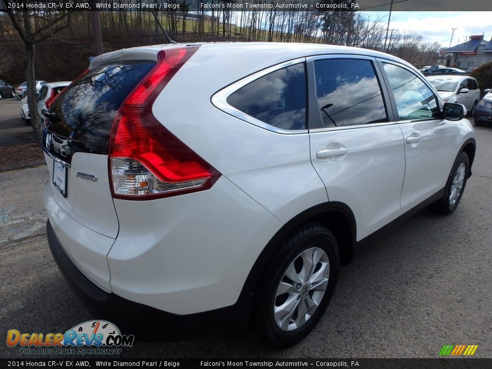 2014 Honda CR-V EX AWD White Diamond Pearl / Beige Photo #5