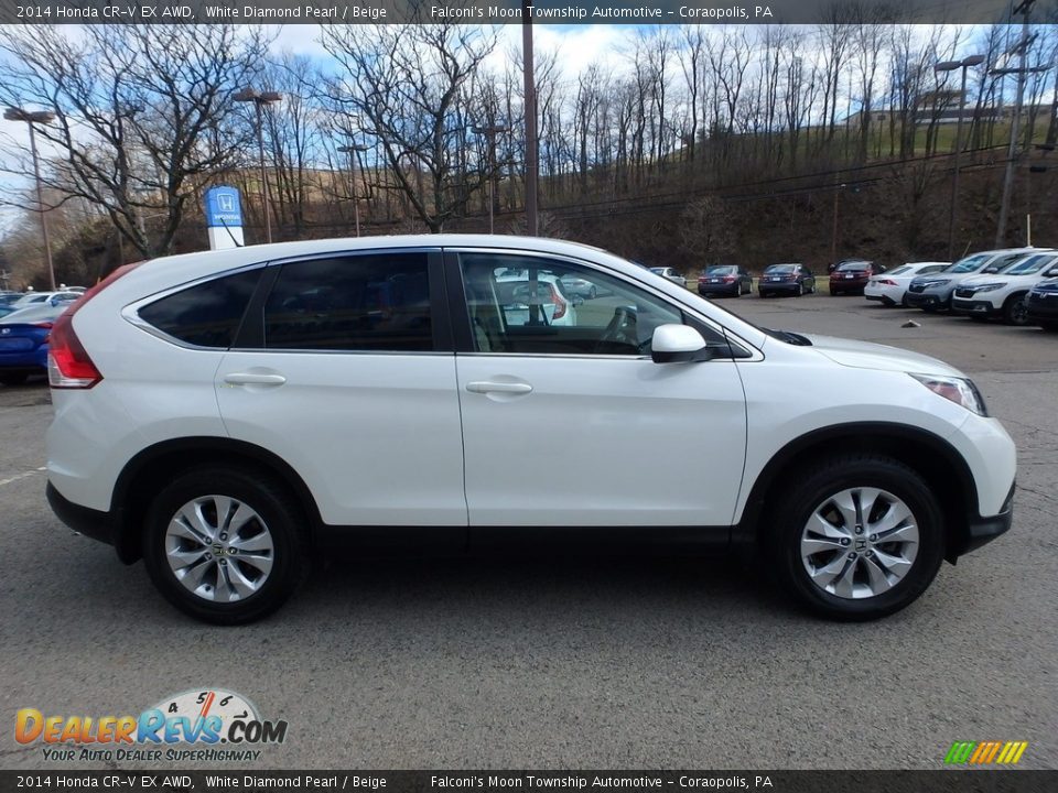 2014 Honda CR-V EX AWD White Diamond Pearl / Beige Photo #6