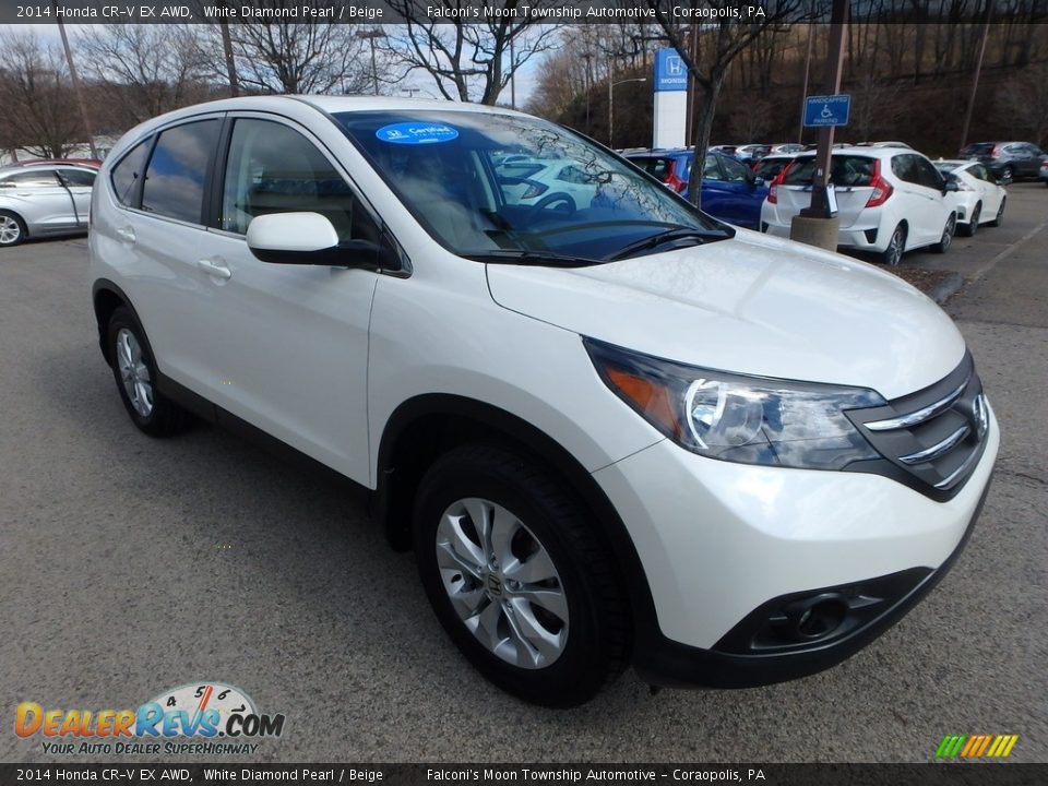 2014 Honda CR-V EX AWD White Diamond Pearl / Beige Photo #7