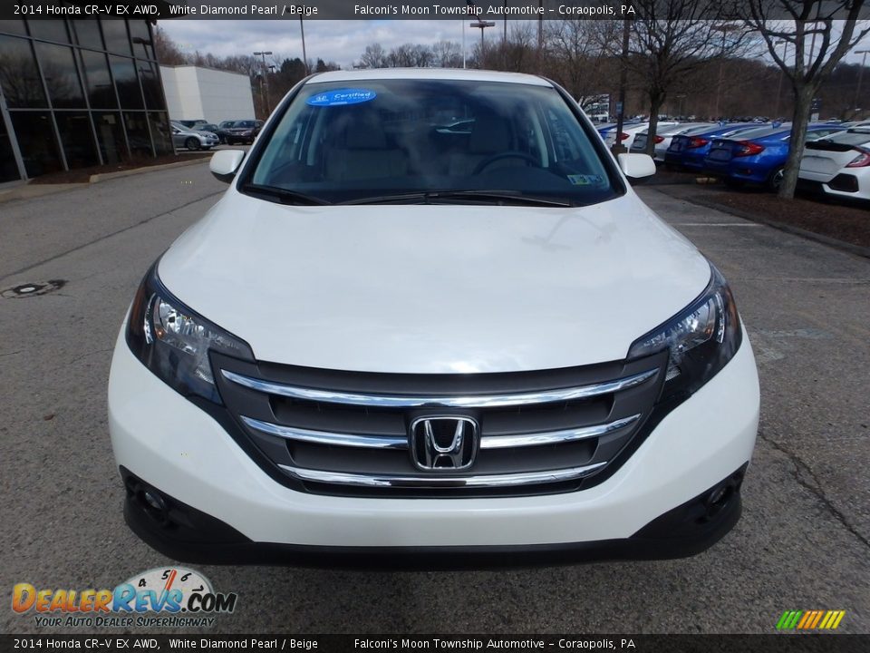 2014 Honda CR-V EX AWD White Diamond Pearl / Beige Photo #8
