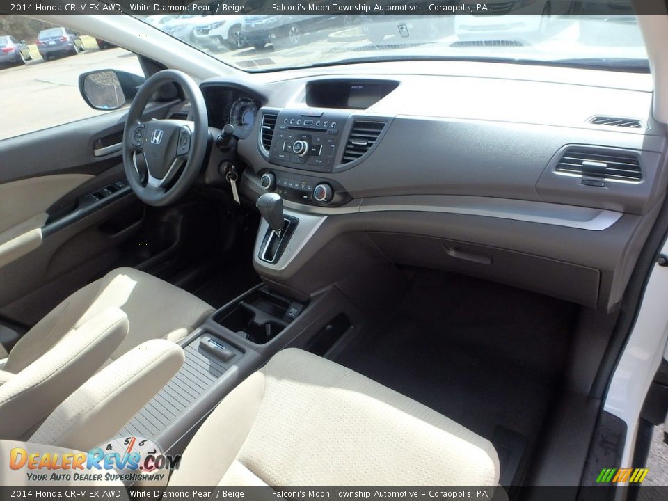 2014 Honda CR-V EX AWD White Diamond Pearl / Beige Photo #11