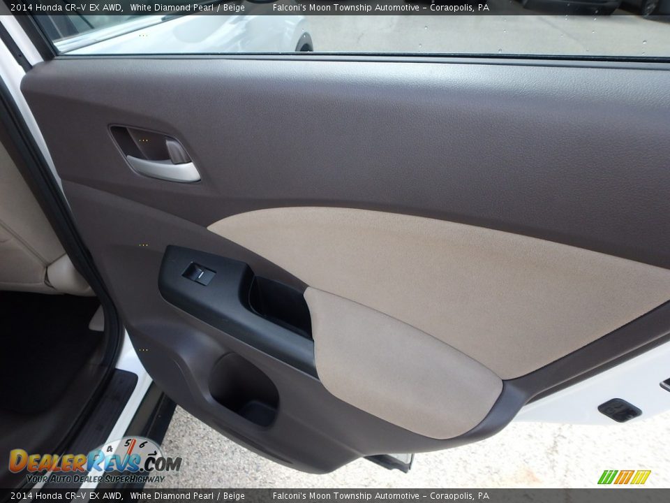 2014 Honda CR-V EX AWD White Diamond Pearl / Beige Photo #14