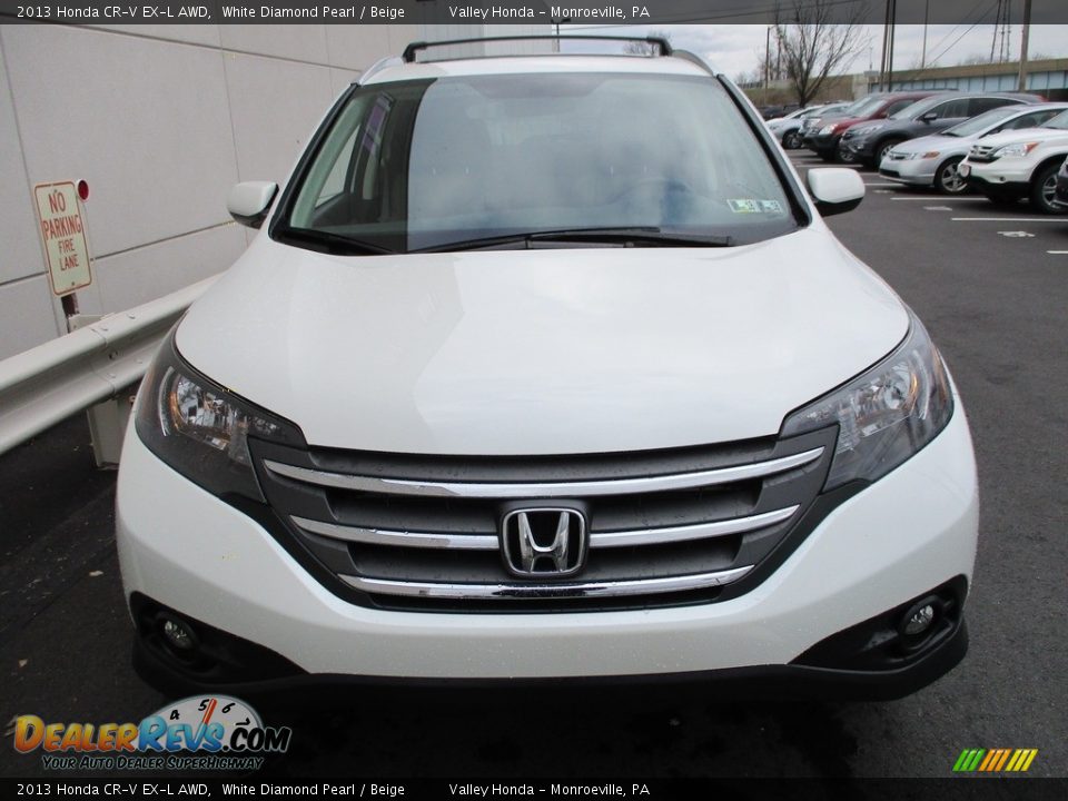 2013 Honda CR-V EX-L AWD White Diamond Pearl / Beige Photo #8