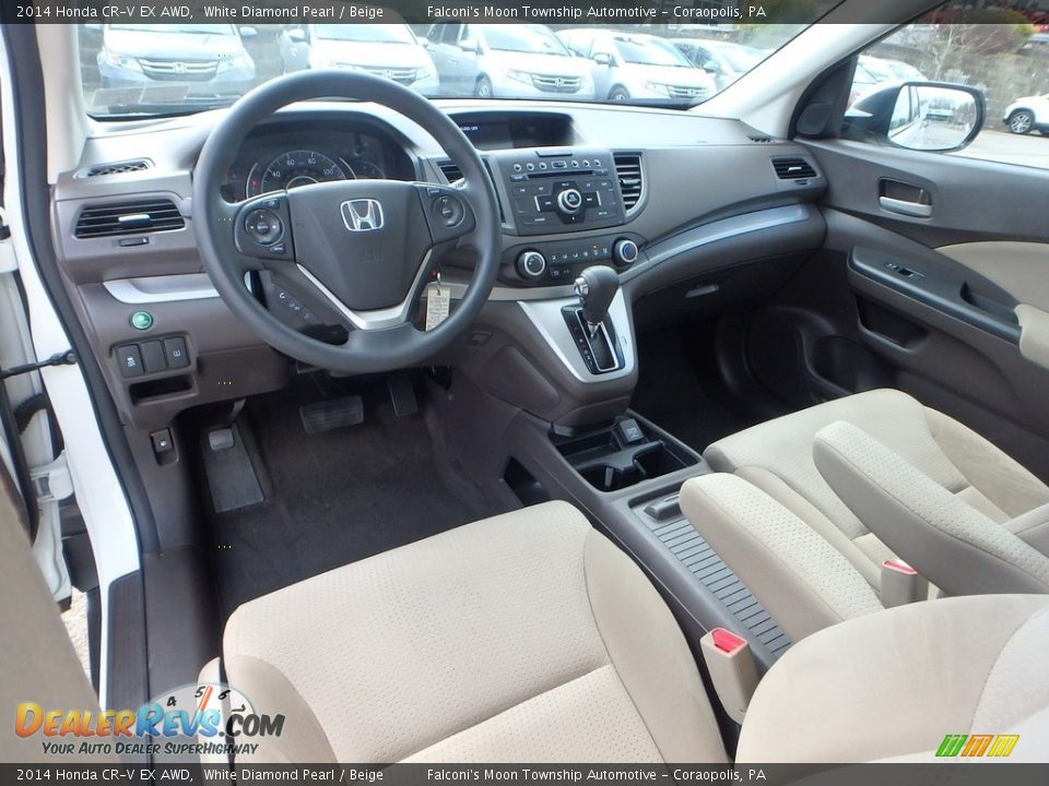 2014 Honda CR-V EX AWD White Diamond Pearl / Beige Photo #17