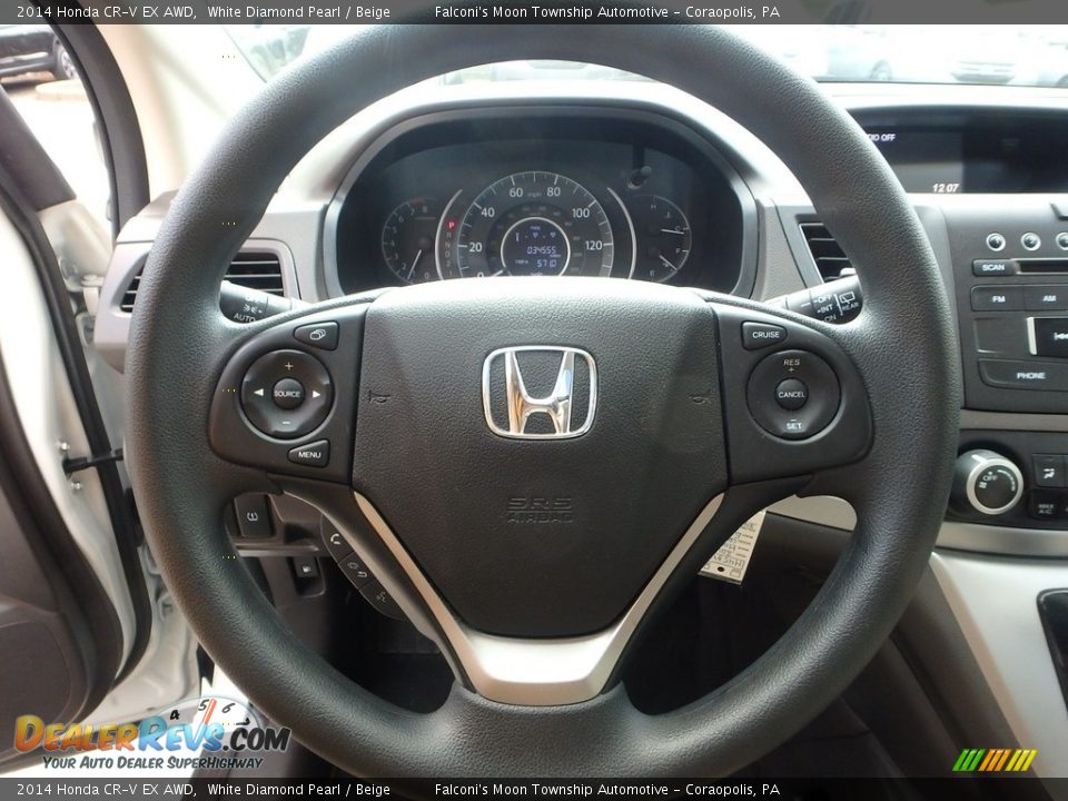 2014 Honda CR-V EX AWD White Diamond Pearl / Beige Photo #21