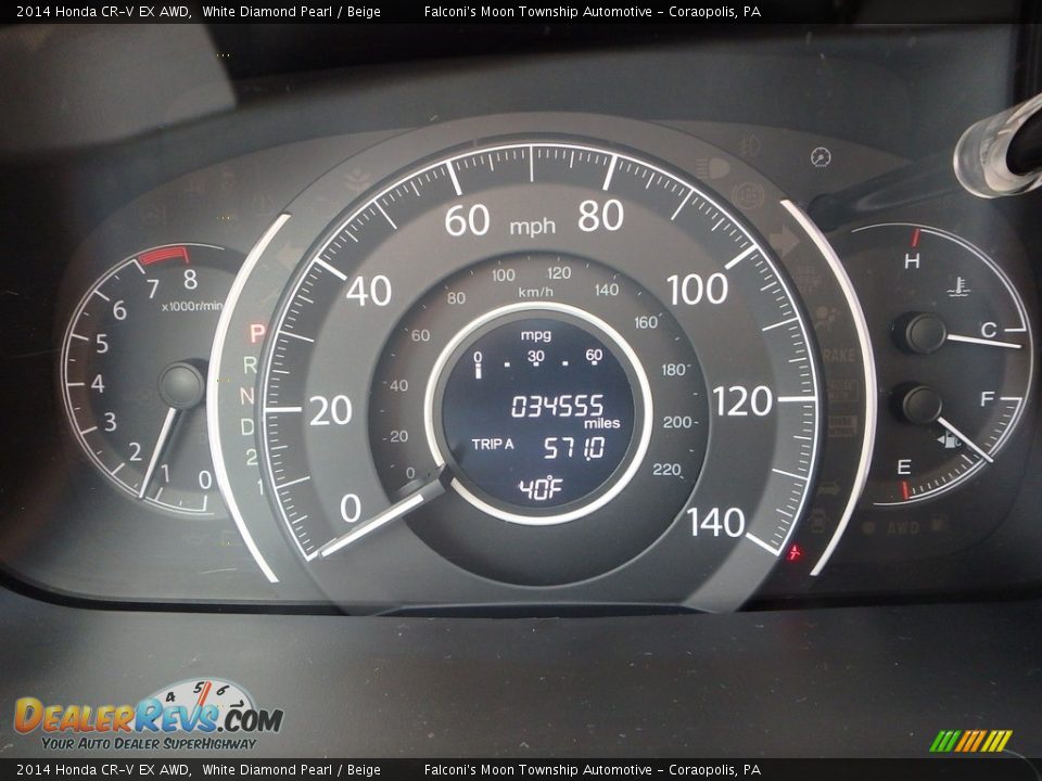 2014 Honda CR-V EX AWD White Diamond Pearl / Beige Photo #24