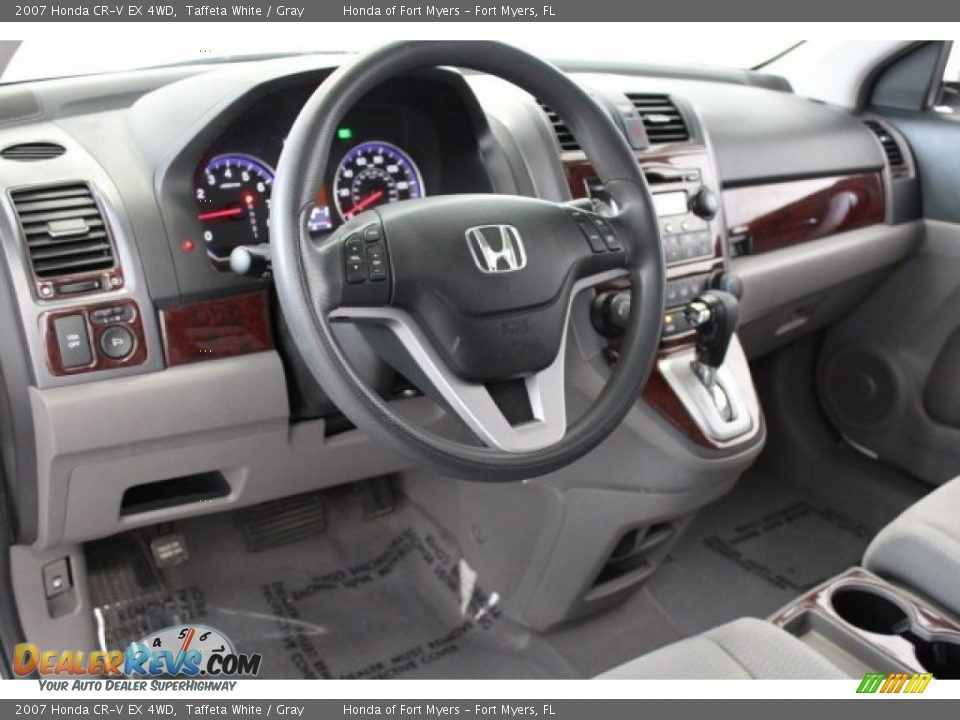 2007 Honda CR-V EX 4WD Taffeta White / Gray Photo #10