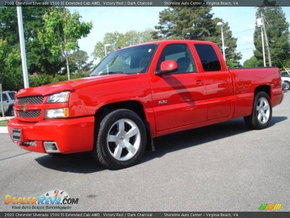 2003 Chevrolet Silverado 1500 SS Extended Cab AWD Victory Red / Dark Charcoal Photo #2
