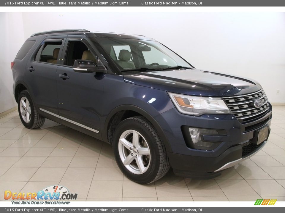 2016 Ford Explorer XLT 4WD Blue Jeans Metallic / Medium Light Camel Photo #1