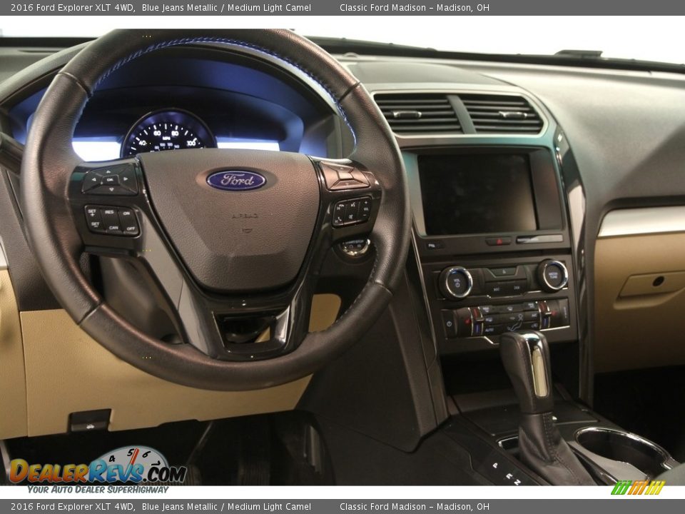 2016 Ford Explorer XLT 4WD Blue Jeans Metallic / Medium Light Camel Photo #6