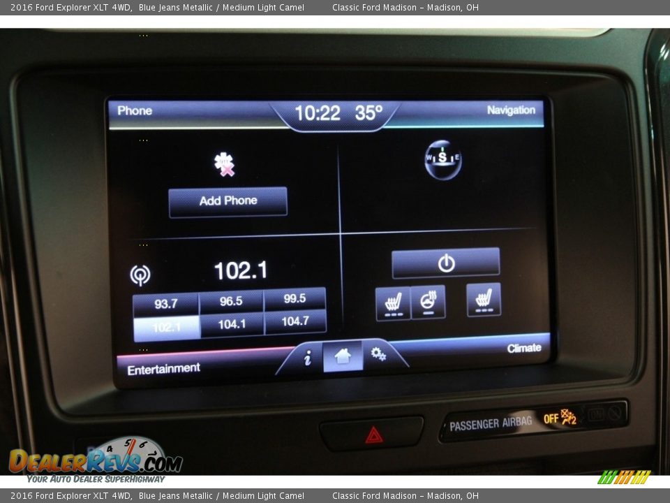 2016 Ford Explorer XLT 4WD Blue Jeans Metallic / Medium Light Camel Photo #10