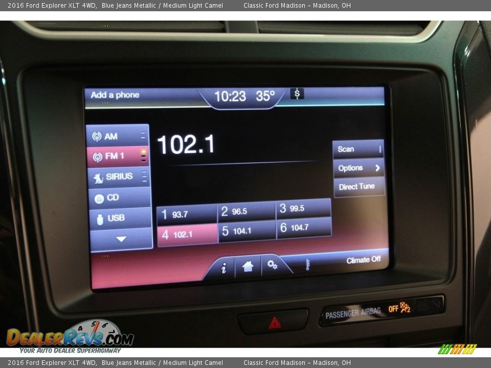 2016 Ford Explorer XLT 4WD Blue Jeans Metallic / Medium Light Camel Photo #12