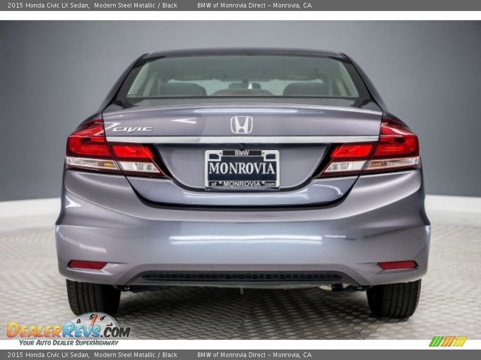 2015 Honda Civic LX Sedan Modern Steel Metallic / Black Photo #3