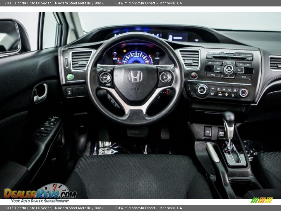 2015 Honda Civic LX Sedan Modern Steel Metallic / Black Photo #4