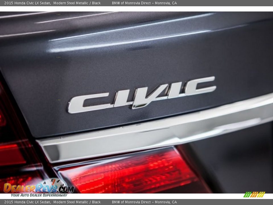 2015 Honda Civic LX Sedan Modern Steel Metallic / Black Photo #7