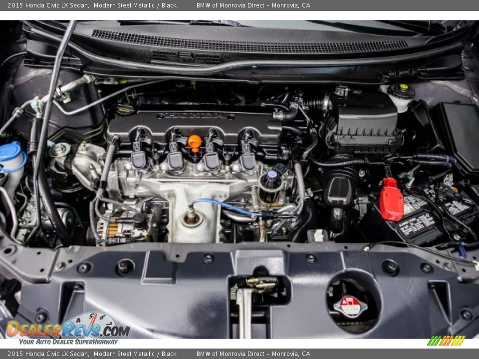 2015 Honda Civic LX Sedan Modern Steel Metallic / Black Photo #9