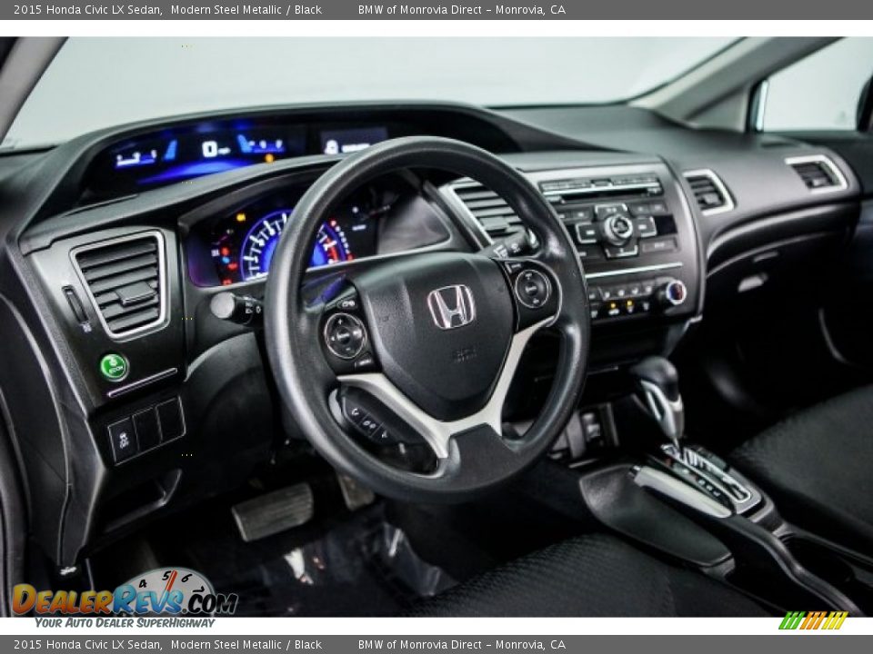 2015 Honda Civic LX Sedan Modern Steel Metallic / Black Photo #20
