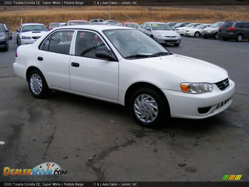 2002 Toyota Corolla CE Super White / Pebble Beige Photo #1