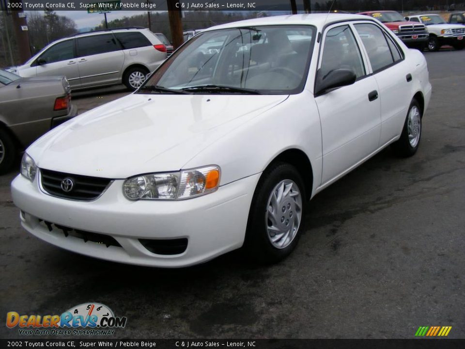 2002 Toyota Corolla CE Super White / Pebble Beige Photo #2
