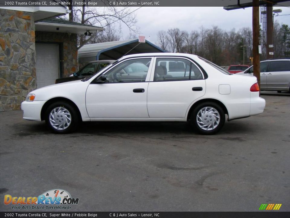 2002 Toyota Corolla CE Super White / Pebble Beige Photo #8
