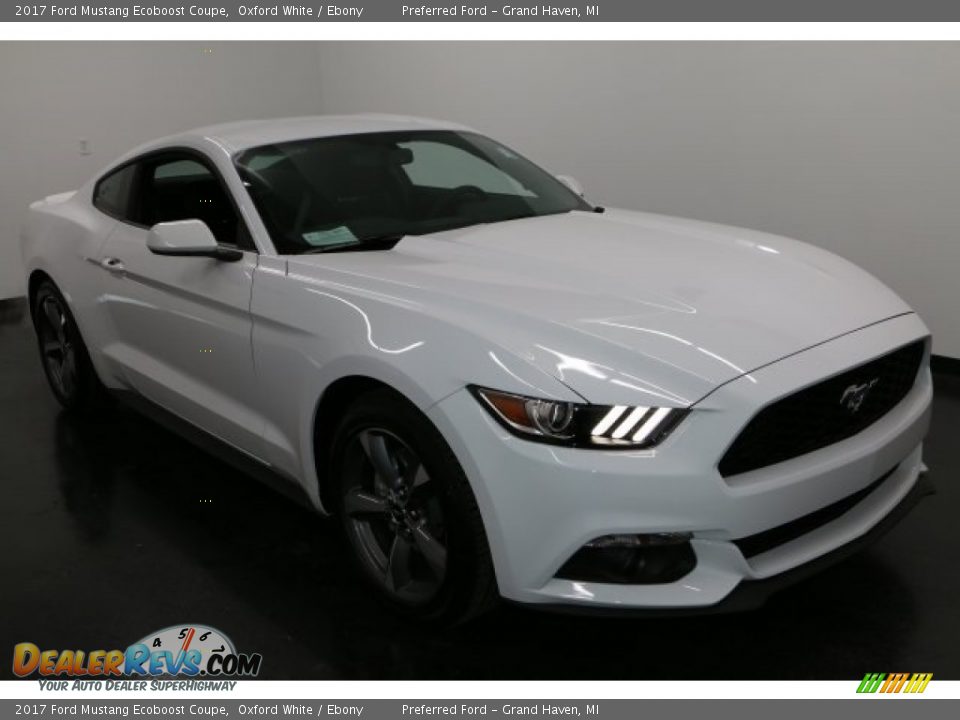 2017 Ford Mustang Ecoboost Coupe Oxford White / Ebony Photo #6