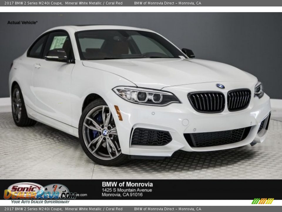 2017 BMW 2 Series M240i Coupe Mineral White Metallic / Coral Red Photo #1