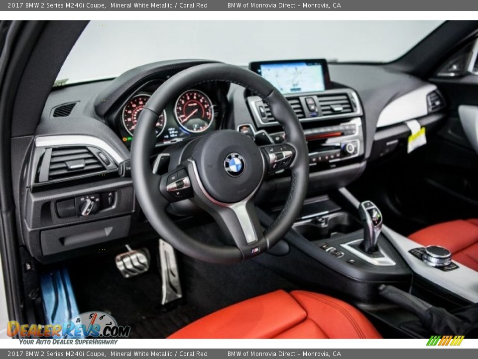 2017 BMW 2 Series M240i Coupe Mineral White Metallic / Coral Red Photo #6
