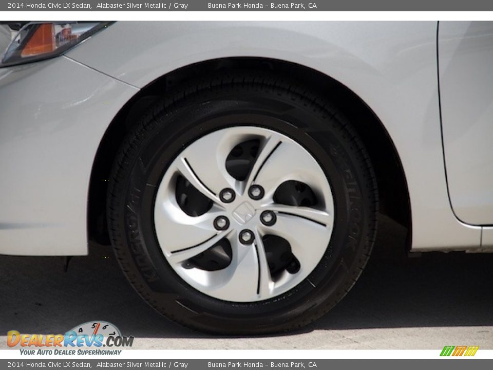 2014 Honda Civic LX Sedan Alabaster Silver Metallic / Gray Photo #28