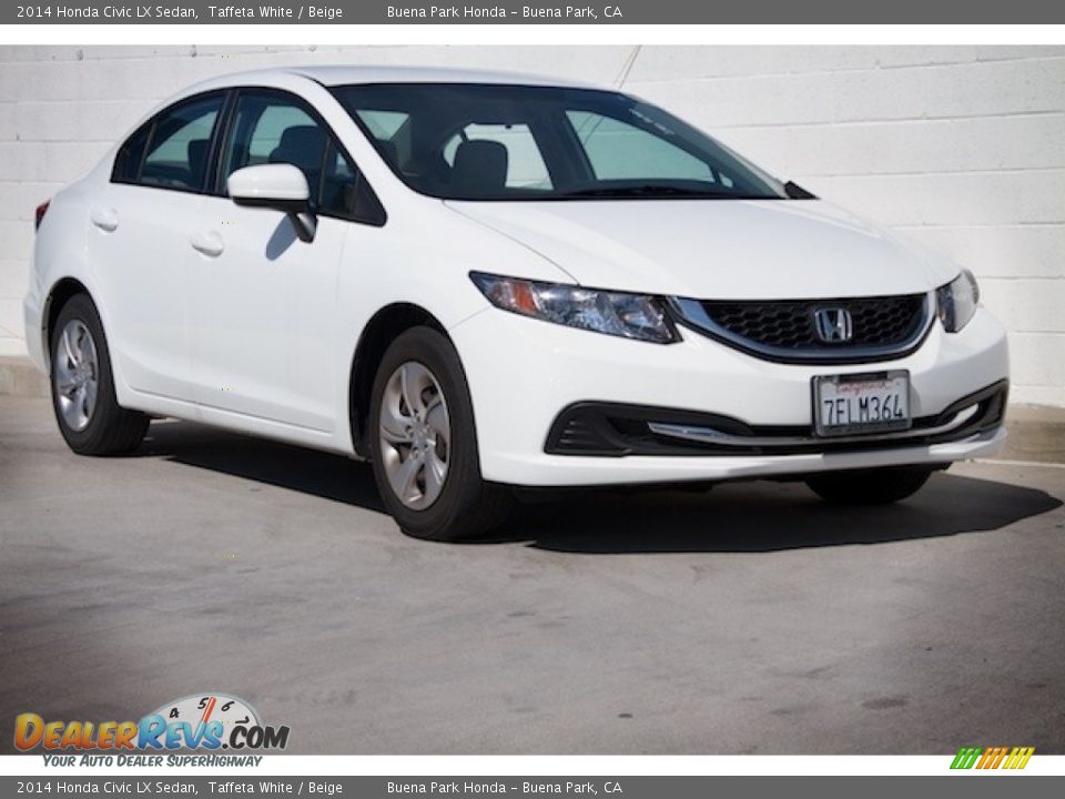 2014 Honda Civic LX Sedan Taffeta White / Beige Photo #1