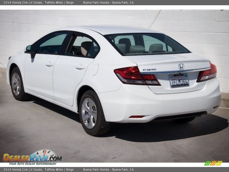 2014 Honda Civic LX Sedan Taffeta White / Beige Photo #2