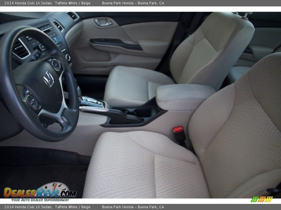 2014 Honda Civic LX Sedan Taffeta White / Beige Photo #3