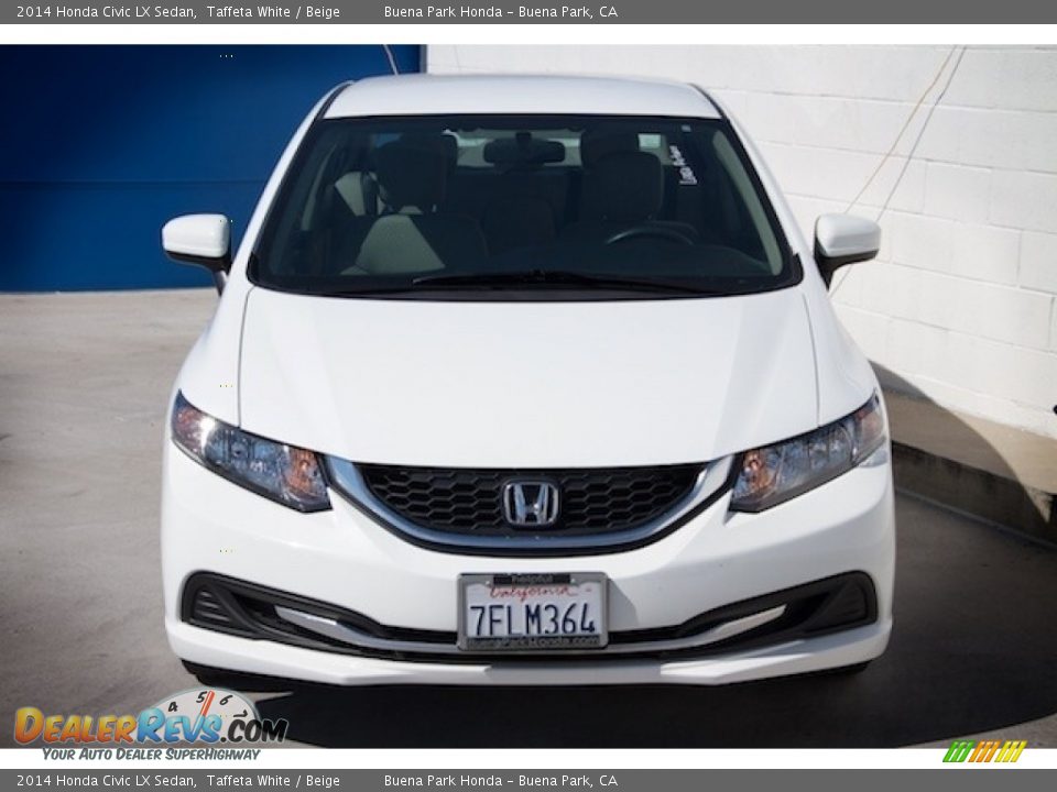 2014 Honda Civic LX Sedan Taffeta White / Beige Photo #7