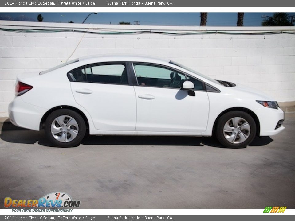 2014 Honda Civic LX Sedan Taffeta White / Beige Photo #8