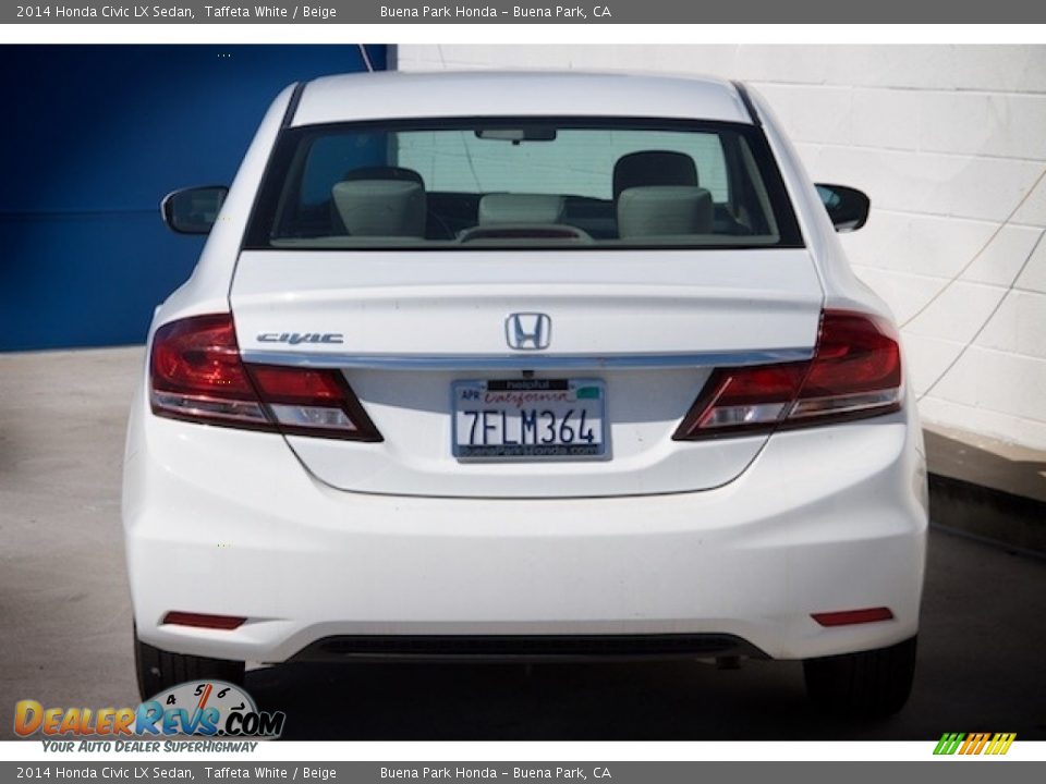 2014 Honda Civic LX Sedan Taffeta White / Beige Photo #9