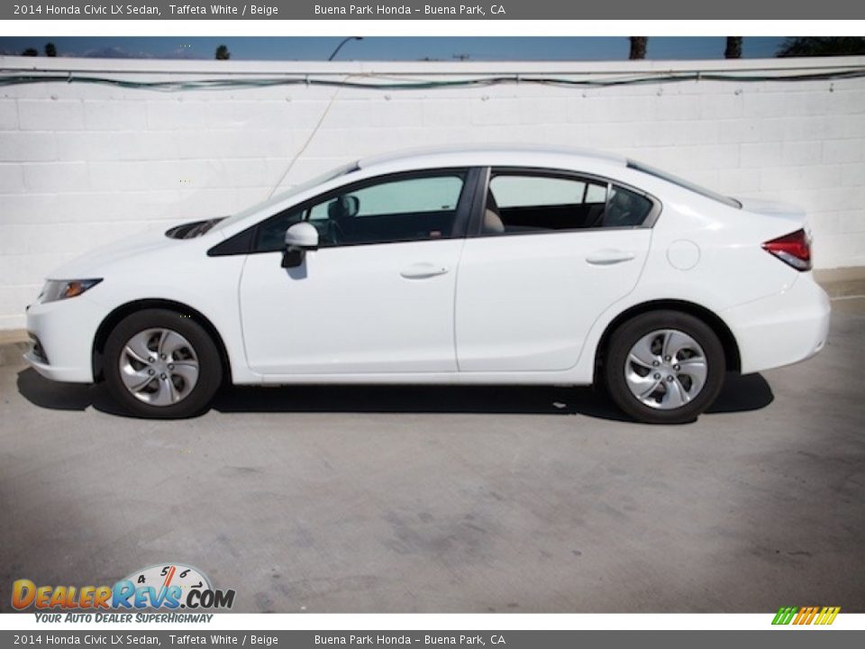 2014 Honda Civic LX Sedan Taffeta White / Beige Photo #10