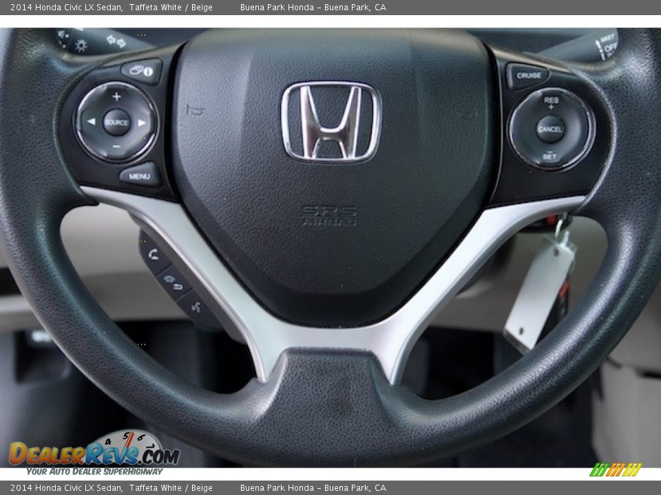 2014 Honda Civic LX Sedan Taffeta White / Beige Photo #11