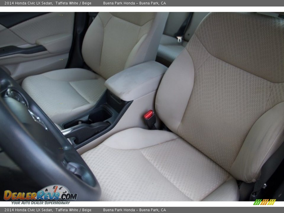 2014 Honda Civic LX Sedan Taffeta White / Beige Photo #12