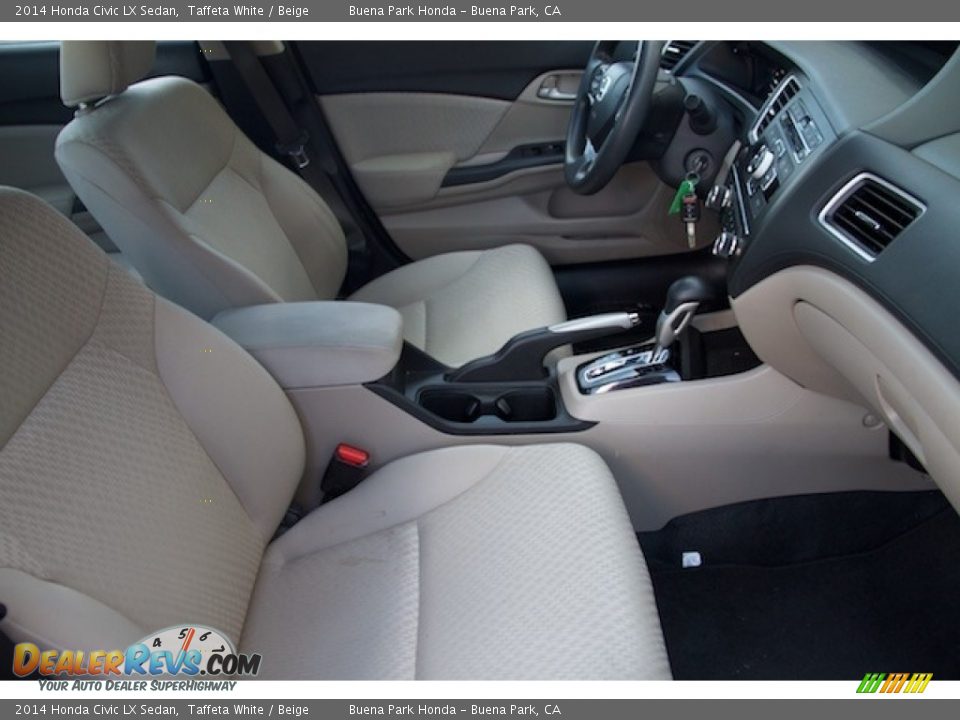 2014 Honda Civic LX Sedan Taffeta White / Beige Photo #16