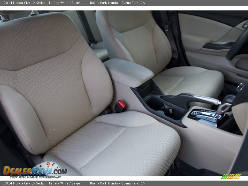2014 Honda Civic LX Sedan Taffeta White / Beige Photo #17