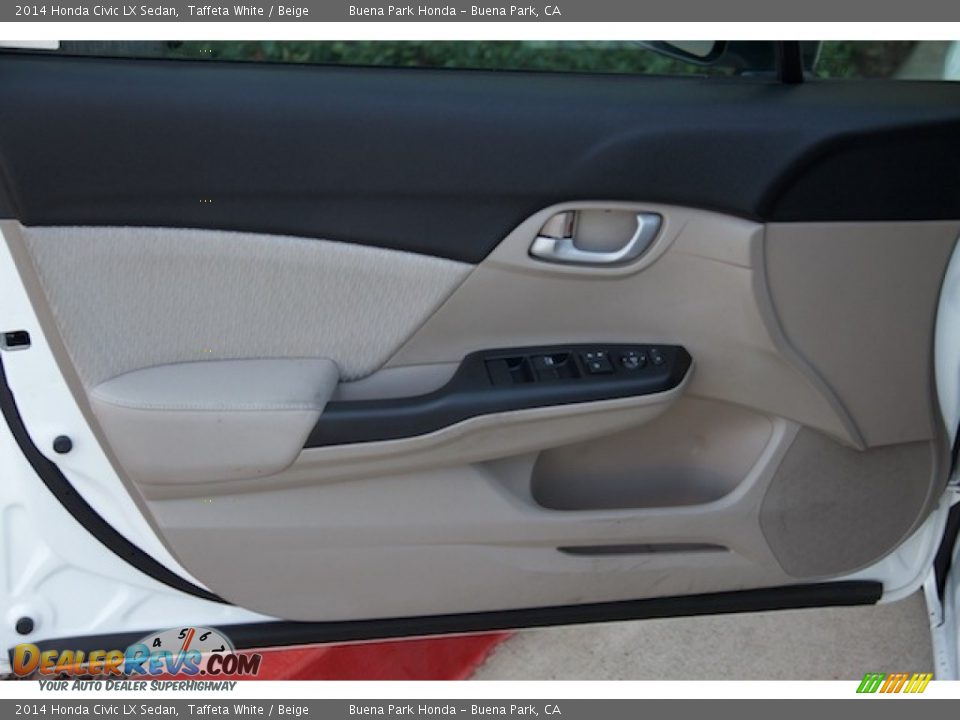 2014 Honda Civic LX Sedan Taffeta White / Beige Photo #20
