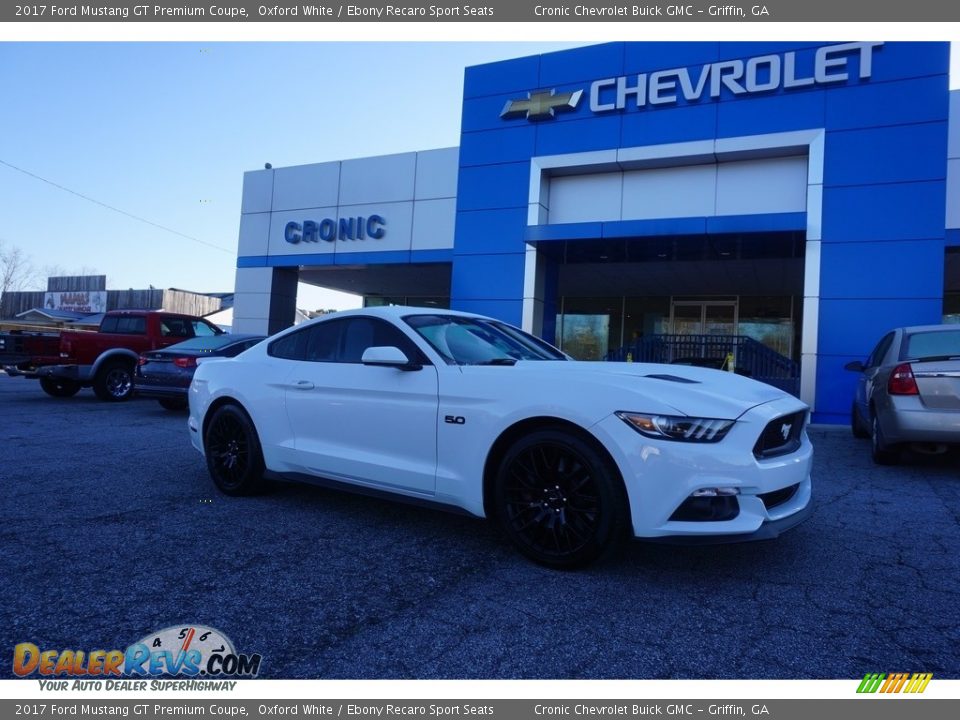 2017 Ford Mustang GT Premium Coupe Oxford White / Ebony Recaro Sport Seats Photo #1