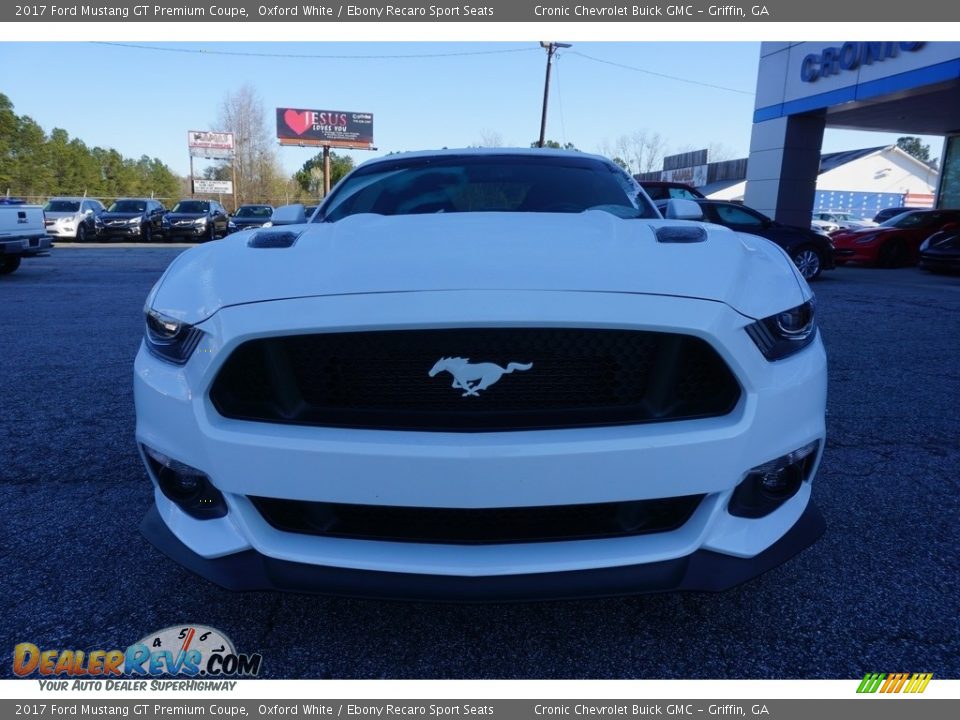 2017 Ford Mustang GT Premium Coupe Oxford White / Ebony Recaro Sport Seats Photo #2
