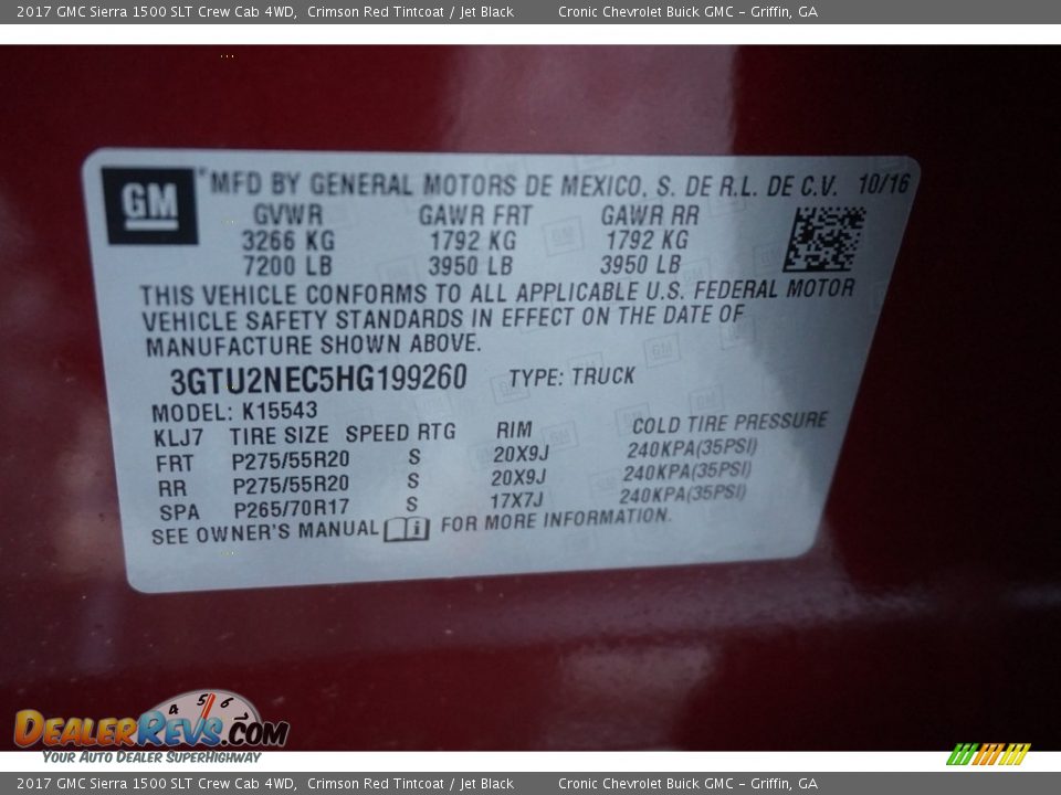 2017 GMC Sierra 1500 SLT Crew Cab 4WD Crimson Red Tintcoat / Jet Black Photo #17
