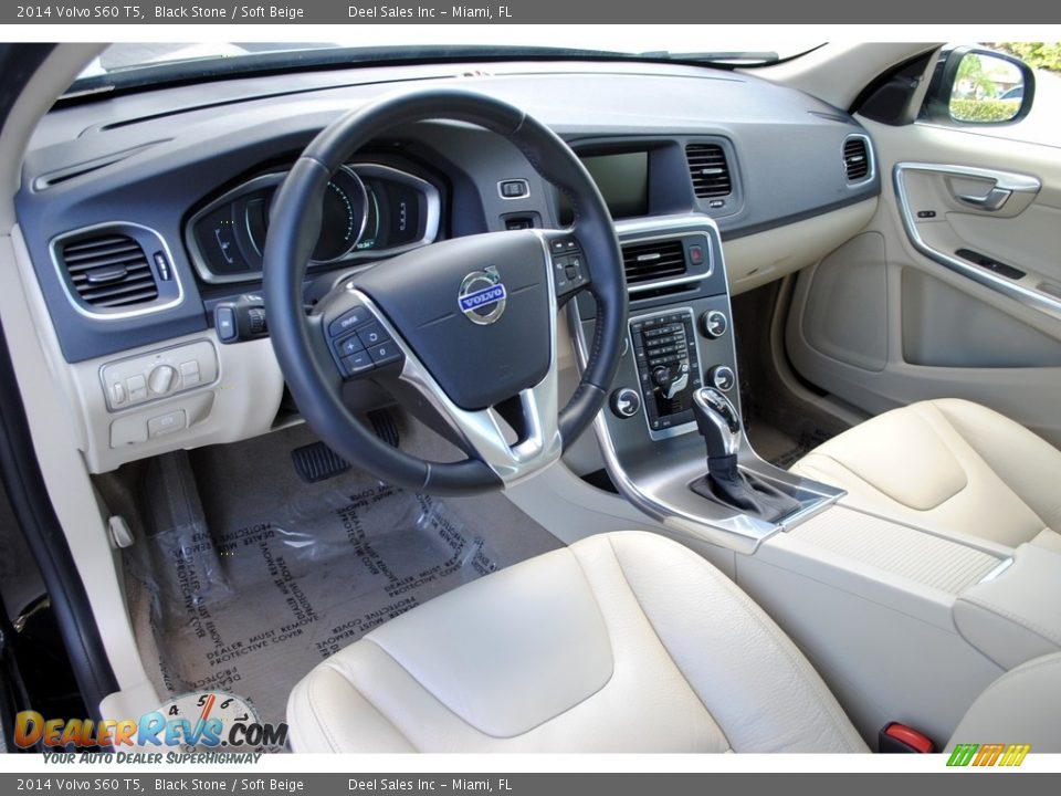 2014 Volvo S60 T5 Black Stone / Soft Beige Photo #16